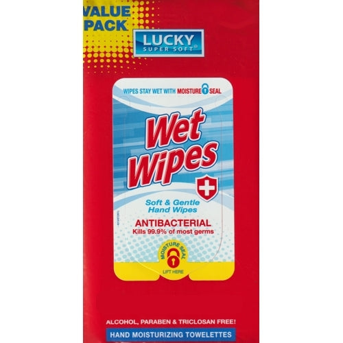 Lucky Antibacterial Wet Wipes (60 Pack) Kills 99.9% of most germs