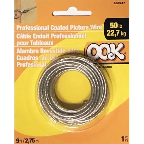 Ook Professional Coated Picture Wire 50 lb. - 533947 (9 ft) - DollarFanatic.com